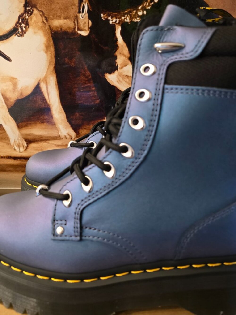 Dr. Martens Jadon II Hardware HDW Platforms Deep Blue Women's Sz 6 US NEW - Picture 3 of 16